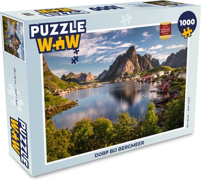 Puzzel Dorp bij bergmeer - Legpuzzel - Puzzel 1000 stukjes volwassenen