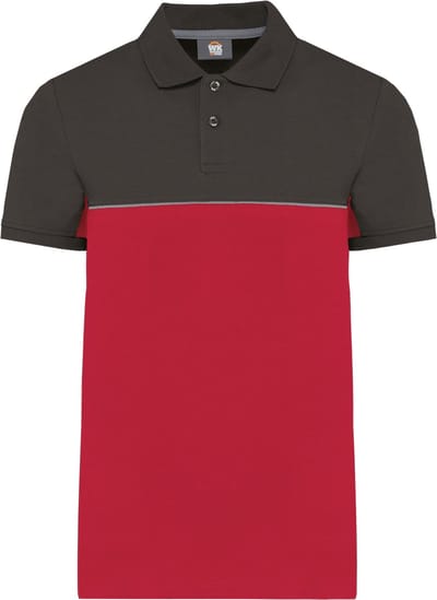 WK. Designed To Work Ecologische uniseks polo met korte mouwen in twee kleuren WK210 - Red / Dark Grey - L