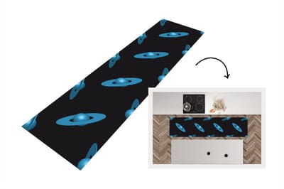 Keukenloper - Loper keuken - Planeten - Blauw - Kinderen - Design - 200x50 cm - Keukenloper vinyl