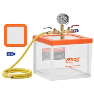 VEVOR 2 Gallon vacuümkamer, verbeterde multifunctionele acryl vacuümontgassingskamer, transparante vacuümkamer, voor harsontgassing, silicagelontgassing, gipsontgassing en vacuümextractie