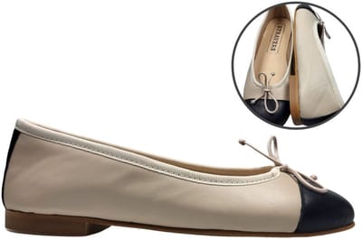 Stravers – Ballerina lak neusje Beige Maat 42 Dames Grote Maten Ballerina's