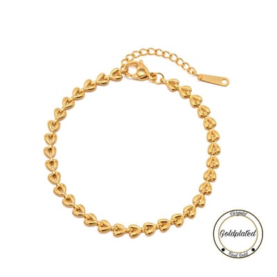 Soraro Hartje Armband | Goldplated | Harten Armband | Soraro Dames Armband | Elegante Armbanden | Vrouwen Sieraden | Goudkleurig