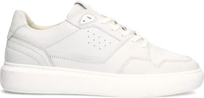 Manfield - Heren - Witte nubuck sneakers - Maat 40