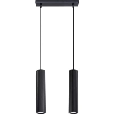 Sollux Lighting Hanglamp Karbon - GU10 - zwart - aluminium - 90x30x6.5cm