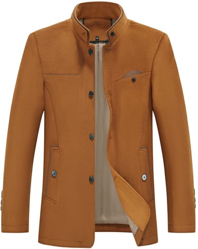 ALLTHEMEN Heren Winterjas met opstaande kraag - Zaken Vrijetijdsjas - XL