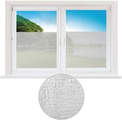 Raamfolie Statisch Hechtend - Gehamerd Glas Effect - 45 x 150 cm - Privacy en Rust