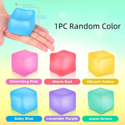 Cube de Stress Squishy Jouets Fidget pour la Relaxation Gel à Haute Densité Rempli Jouets Fidget pour la Salle de Classe Jouets Sensoriels Apaisants pour Enfants Adultes pink