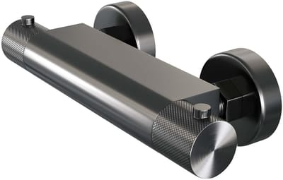 Brauer Gunmetal Carving - Opbouw Douche Thermostaatkraan - Gunmetal Geborsteld PVD
