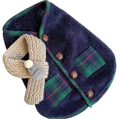 Vêtements d'hiver pour chien Petits chiens Vêtements pour animaux de compagnie pour Bichon Frisé Poméranien Caniche Bleu(avec XL gray