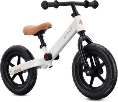 sun baby Loopfiets voor Kinderen Modern - 2 jaar, max. 30 kg, Loopfietsen, stalen frame, EVA-wielen, verstelbaar zadel en stuur - Wit