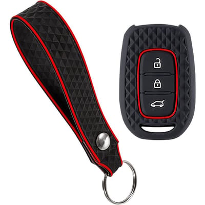 Étui Porte-Clé Télécommande en Silicone à 3 Boutons Pour Dacia Logan Pour Renault Twingo 3 Duster Captur Logan Laguna Scenic black