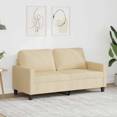 Vidaxl 2-Persoons Bank, Crème, 140 Cm, Bekleed met Stof