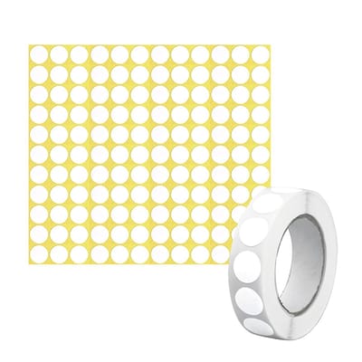 Dailygoods- Stickerrol Witte Stippen - Zelfklevende Etiketten - Dot-Labelstickers - Duurzaam - Voorraad/Documenten - 1 Rol + 1 Vel