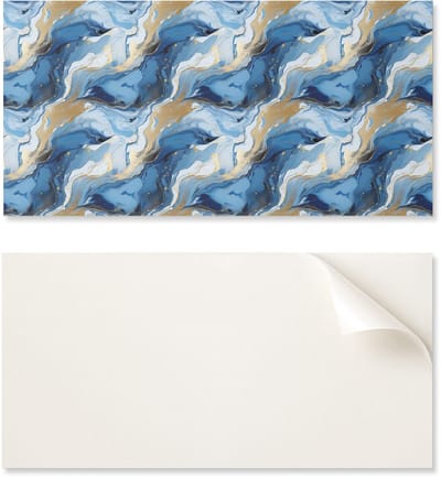 Zelfklevende vinyl wanddecoratie voor binnen, 100x50 cm, abstracte golven in beweging.