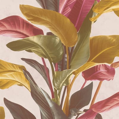 Bloemen behang Profhome 378622-GU vliesbehang licht gestructureerd met bloemen patroon mat rood geel bruin crèmewit 5,33 m2