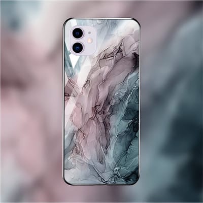 Shop4 - Xiaomi 12 Hoesje - Harde Back Case Glass Marmer Warm Grijs