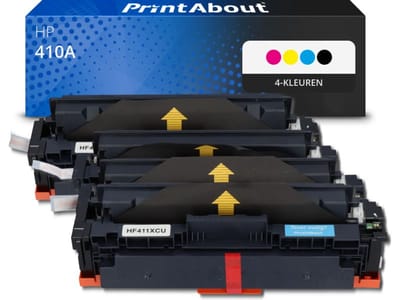 PrintAbout huismerk Toner 410A (CF410A) 4-kleuren Multipack Geschikt voor HP