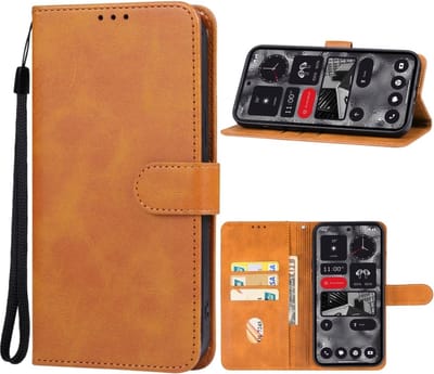 Bruin agenda book case hoesje - Hoesje geschikt voor de Nothing Phone 2a / Nothing Phone 2a Plus