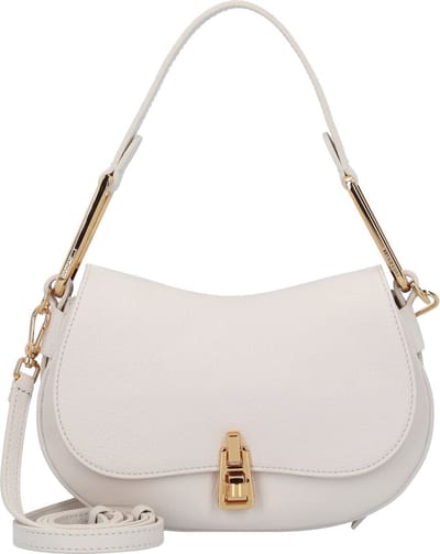 COCCINELLE Leren Schoudertas Magie Soft Shoulderbag Grained Leather Lambskin White Crème