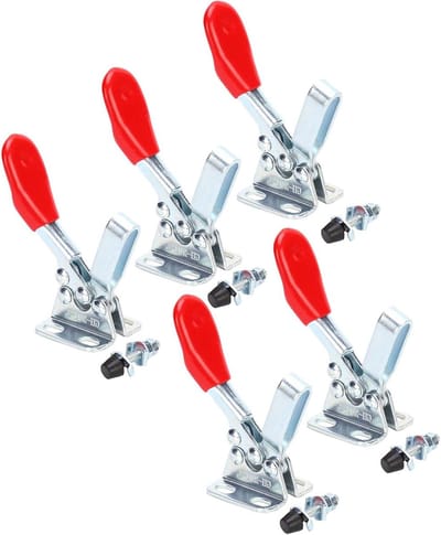 MK Stoer -Toggle klem - Houtbewerking gereedschap - Horizontale klem - Quick klem - Quick release - 5 stuks - Holding force 27kg - Geschikt voor houtbewerking - Bruin - Toggle klemmen