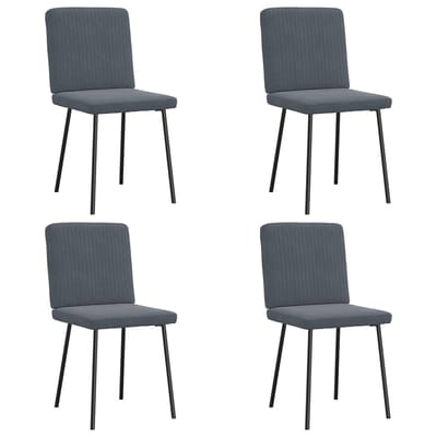 vidaXL - Eetkamerstoelen - 4 - st - fluweel - donkergrijs