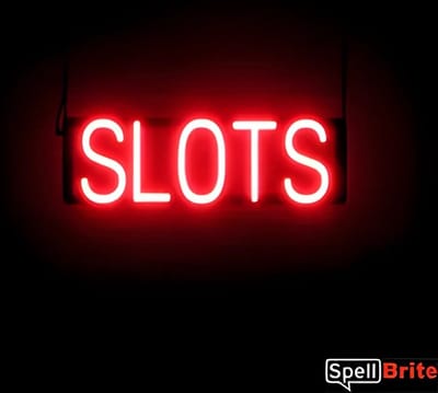 SLOTS - Lichtreclame Neon LED bord verlicht | SpellBrite | 52 x 16 cm | 6 Dimstanden - 8 Lichtanimaties | Reclamebord neon verlichting