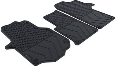 Rubber Automatten geschikt voor Volkswagen Crafter - 2017-heden - 3-delig - Uitvoering: Dubbele passagiersbank