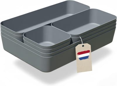 MELVRA Lade Organizer Set - Bureau Organizer - Ladeverdelers - Ladebakjes - Organizer Bakjes - Kantoor & Huishouden - Antraciet