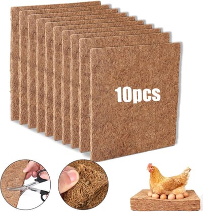 10 Stuks Kippennestmatten - Kokosvezelmat - Natuurlijke Kokospalm Kippennest Strooiselmatten - Legnestvoeringen Voor Kippen Die Eieren Leggen