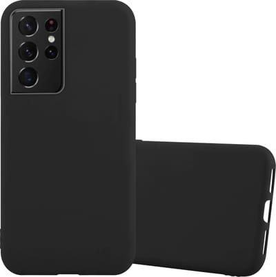 Cadorabo Hoesje geschikt voor Samsung Galaxy S21 ULTRA in CANDY ZWART - Beschermhoes gemaakt van flexibel TPU silicone Case Cover