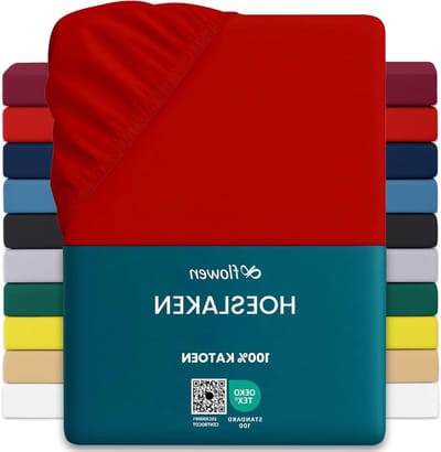 Hoeslaken Katoen - Maatlakens Jersey - Comfortabel Slapen - Ademend en Zacht - 140 x 200 cm - Rood