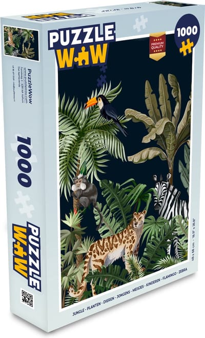 Puzzel Jungle - Planten - Dieren - Kinderen - Flamingo - Zebra - Legpuzzel - Puzzel 1000 stukjes volwassenen