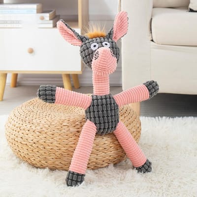 Leuk Huisdier Speelgoed Ezel Vorm Corduroy Kauwspeelgoed Voor Honden Puppy Pieper Piepend Pluche Kieper Hondenspeelgoed Huisdier Training Hond Accessoires gray