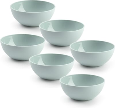 Plasticforte kommetjes/schaaltjes - 6x - dessert/ontbijt - kunststof - D12 x H5 cm - mintgroen - BPA vrij