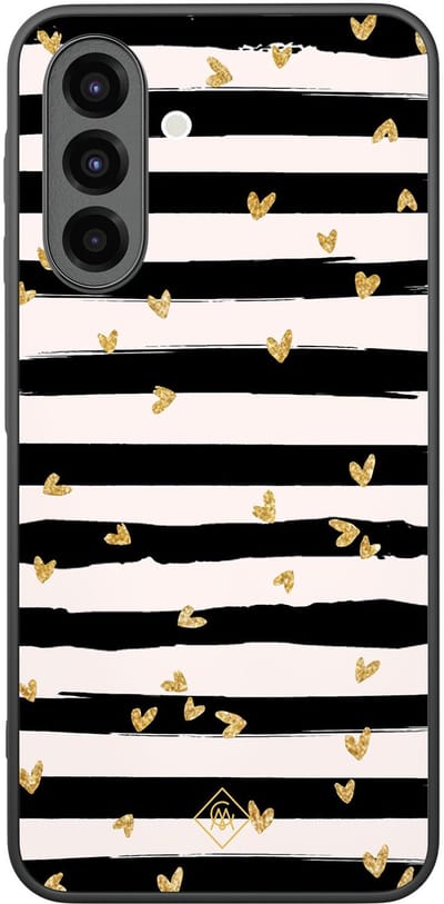 Casimoda® hoesje - Geschikt voor Samsung Galaxy A26 - Hart Streepjes - Zwart TPU Backcover - Gestreept - Zwart