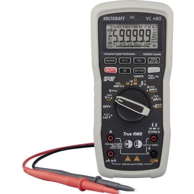 VOLTCRAFT VC 480 Multimeter Digitaal Waterbestendig (IP67), LoZ CAT IV 1000 V Weergave (counts): 600000