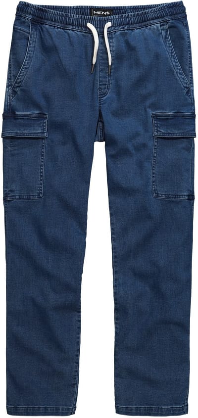 Men Plus - Heren - Cargojeans Buik-Fit Regular Fit 5-pocket - Blauw denim - Maat 3XL