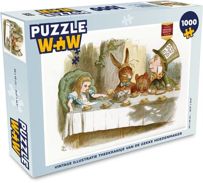 Puzzel Vintage illustratie theekransje van de gekke hoedenmaker - Legpuzzel - Puzzel 1000 stukjes volwassenen