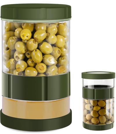 Komkommerglas om te draaien, 1,5 liter, glas met inleg en zeef, fermentatieglas en augurkenglas, container met sapscheider, kruidenkomkommerhouder, lekvrij voor kimchi, olijven en jalapeño's.