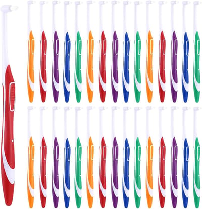 Tuft Tandenborstels - Individuele Borstels - Gedetailleerde Reiniging - Ultrazachte Borstelharen - 30 Stuks - Mix van Kleuren