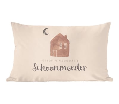 Sierkussens - Kussentjes Woonkamer - 50x30 cm - Jij bent de allerliefste schoonmoeder - Spreuken - Quotes - Schoonmoeder