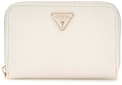 GUESS portemonnee Rosalba SLG Medium Zip Around Wallet Cream White crème