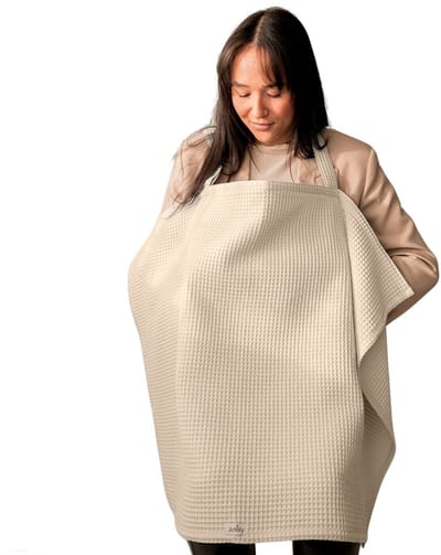 Amisly Borstvoedingsdoek - Luxe Voedingsdoek - afschermdoek - OEKO-TEX-Wafel - Materiaal-Crème - Kraamcadeau - baby