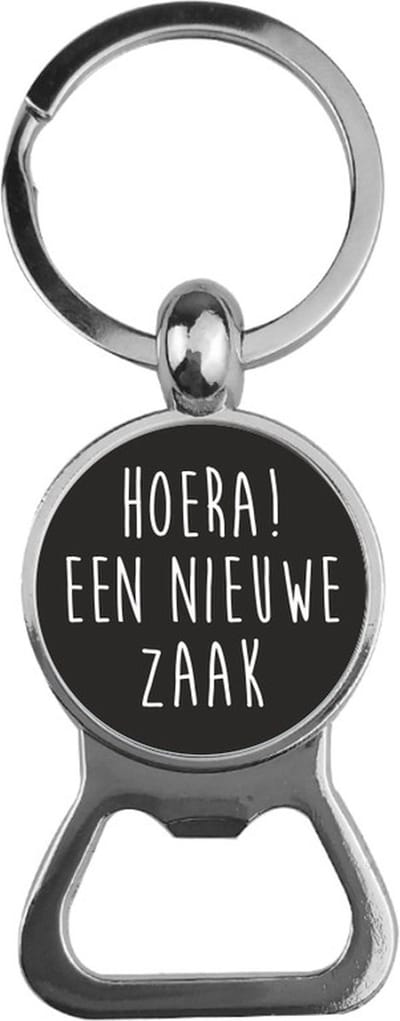 Bieropener Glas -  Hoera Een Nieuwe Zaak