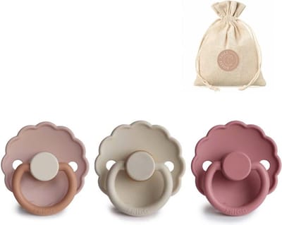 FRIGG fopspenen T1 + BolleToet speenzakje - biscuit, crème, powder blush - 0-6 maanden