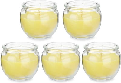 Ibergarden Citronella kaars in houder - 5x - glas - 20 branduren