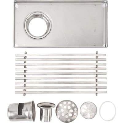 304 Roestvrij Staal Lineaire Doucheafvoer Verdikt Verlengd 8 Inch Lineaire Doucheafvoer 20x10CM voor white