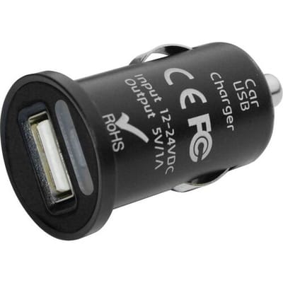 Eufab Mini USB Ladeadapter 12+24V Mini-USB-laadadapter Stroombelasting (max.): 1 A Geschikt voor Universeel 12 V naar 5 V, 24 V naar 5 V