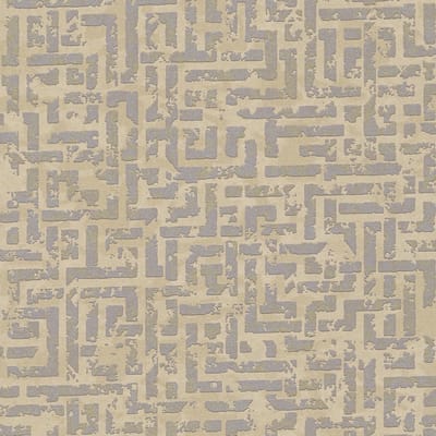 Grafisch behang Profhome 386952-GU vliesbehang gestructureerd met geometrische vormen glinsterend bruin zilver beige goud 5,33 m2