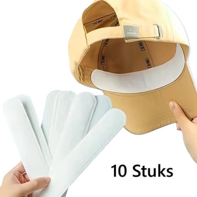 10x Anti Zweetstickers Voor Petten I Anti Vuil Stickers I Wegwerp I Anti-vlekstrips Baseballpet I Hoedbescherming I Wit
